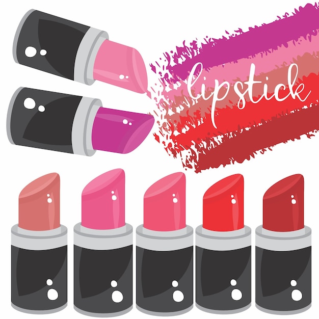 Conjunto de pequeños lápices labiales abiertos de diferentes tonos.