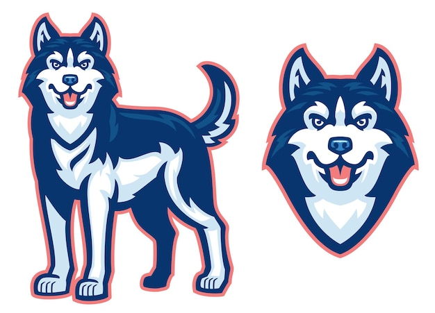 Vector conjunto de perro husky