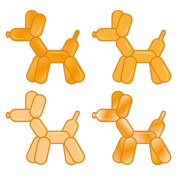 Vector conjunto de perros de globo