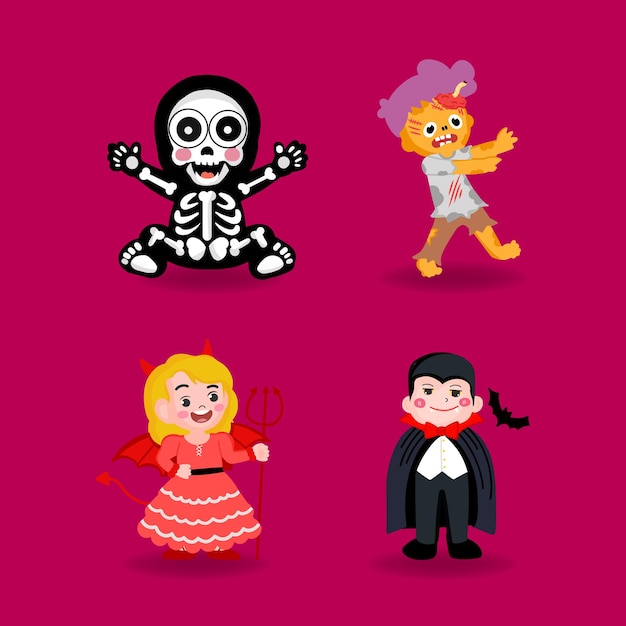 Conjunto de personaje de dibujos animados de Halloween