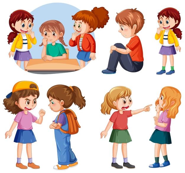 Conjunto de personaje de dibujos animados de niños