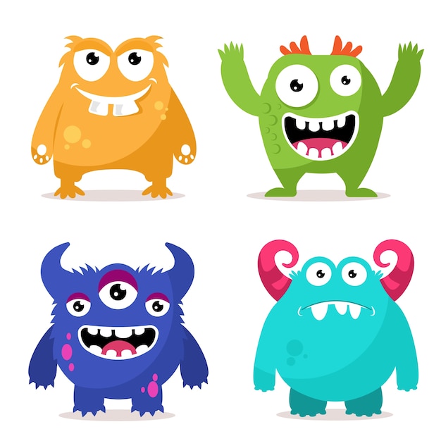 Vector conjunto de personaje de monstruos lindos