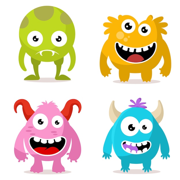 Vector conjunto de personaje de monstruos lindos