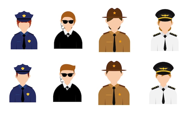 Conjunto de personajes abstractos con diferentes profesiones Ilustración vectorial