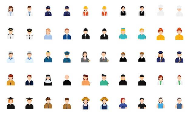 Conjunto de personajes abstractos con diferentes profesiones Ilustración vectorial