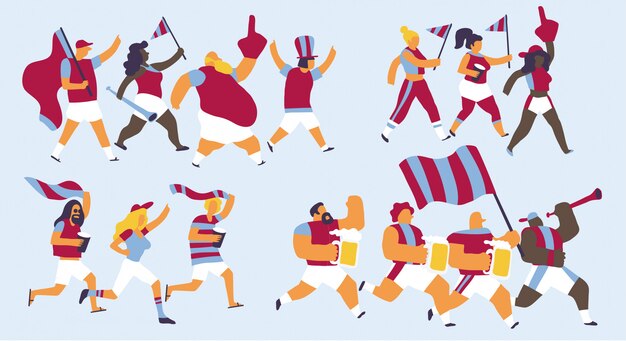 Conjunto de personajes de celebración del equipo de West Ham