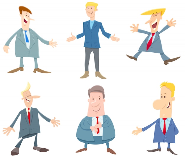 Conjunto de personajes de dibujos animados de hombres o negocios