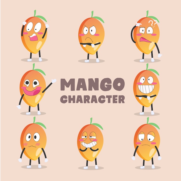 Conjunto de personajes de dibujos animados de mango