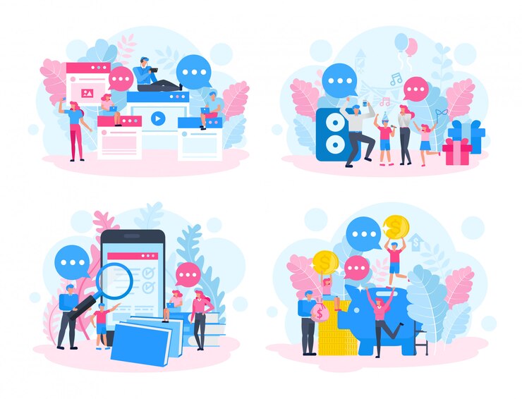 Vector conjunto de personajes familiares