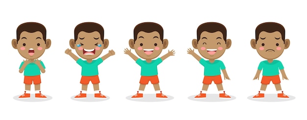 Vector conjunto de personajes de niños.