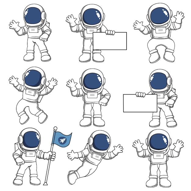 Conjunto de personajes de vector Astronout