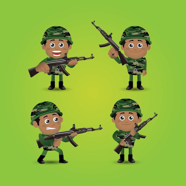 Conjunto de personas conjunto de ejército de profesión