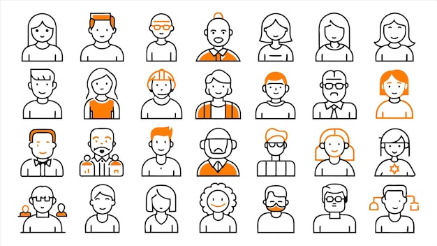 un conjunto de personas con diferentes logotipos en ellos