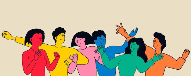 Conjunto de personas diversas abstractas ilustración vectorial Concepto de grupo comunitario de hombre y mujer