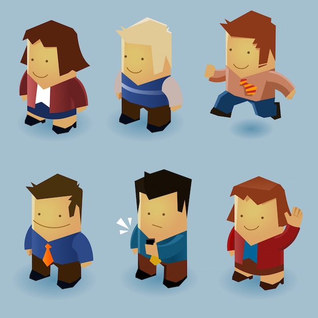 Conjunto de personas isométricas