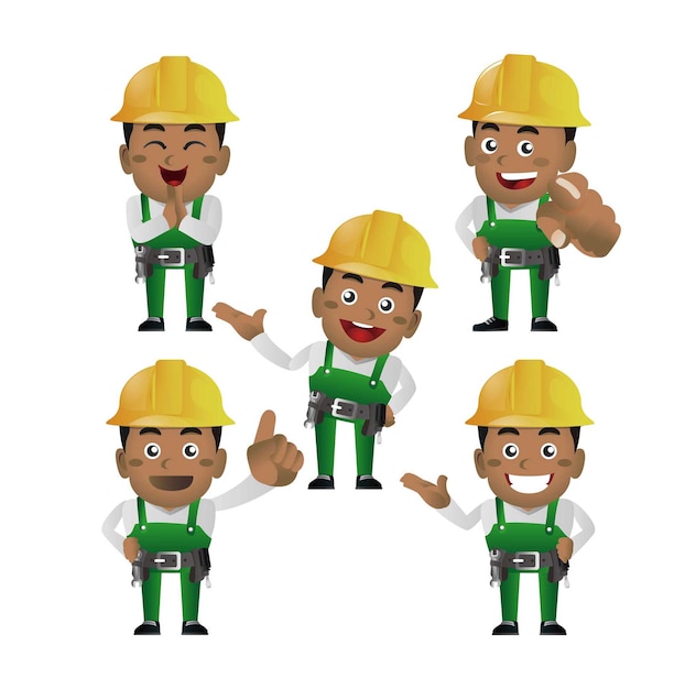 Vector conjunto de personas - profesión - trabajador. constructor