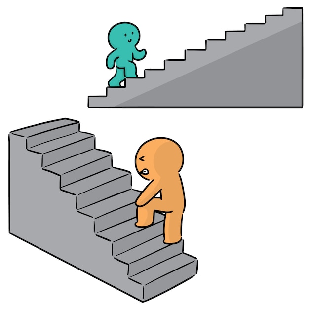 conjunto de personas subir escaleras