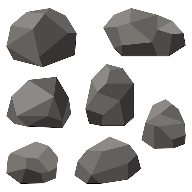 Conjunto de piedras grises. ilustración