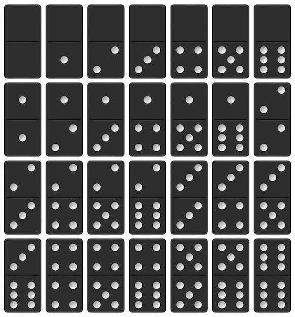 Vector conjunto de piezas de dominó.