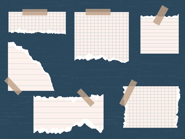 Conjunto de piezas de papel rasgadas Vector cuadro de texto papel rasgado