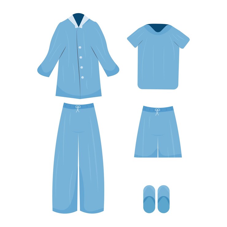 Vector un conjunto de pijama para hombres niños ropa para la casa ropa cómoda ilustración vectorial