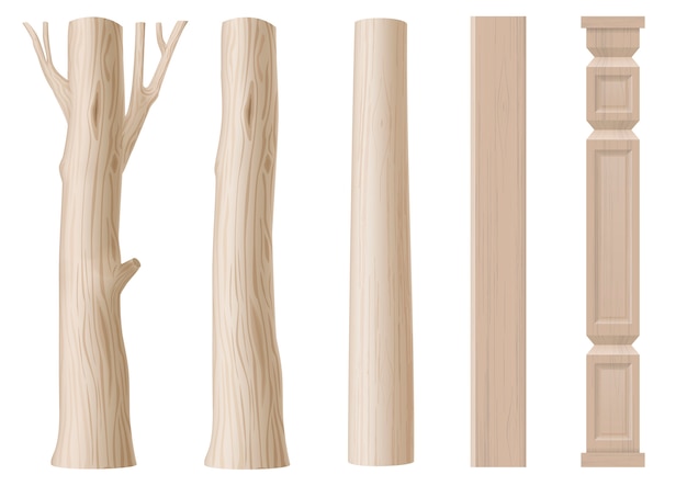 Conjunto de pilares de madera.