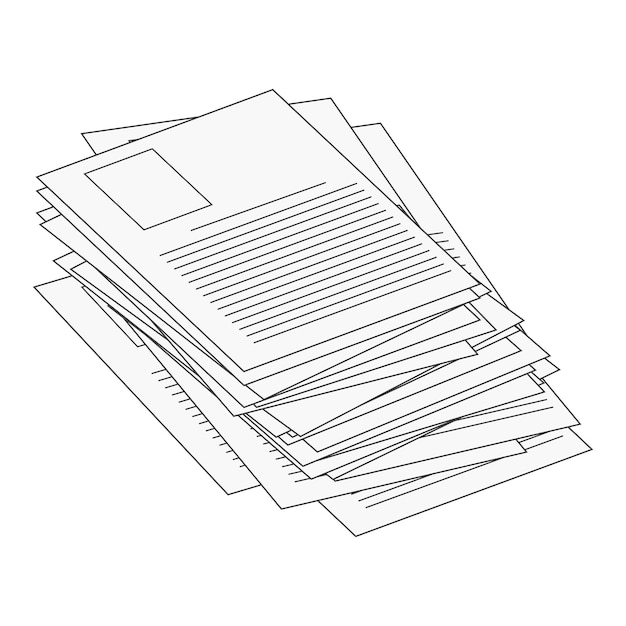 Conjunto de pilas de documentos en papel archivo web icono vector símbolo icono diseño