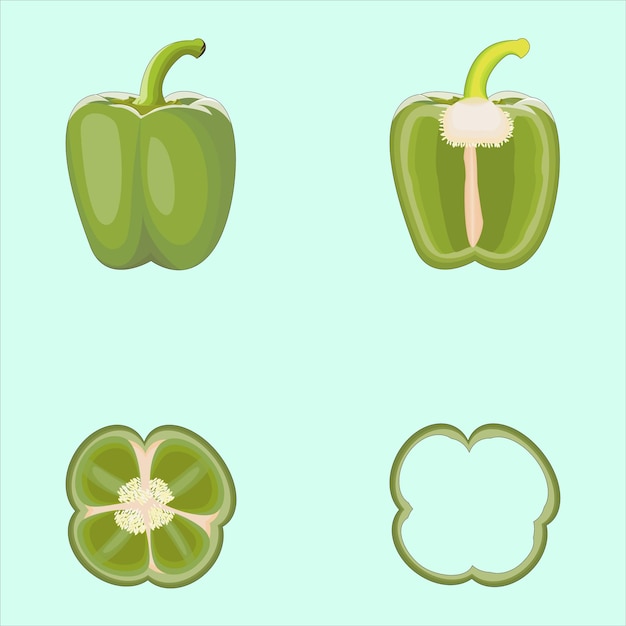 Vector conjunto de pimiento