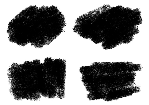 Conjunto de pincel grunge negro abstracto