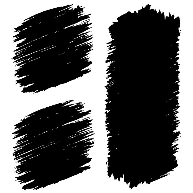 Conjunto de pincel grunge vectorial, salpicaduras de tinta y elementos de decoración grungy