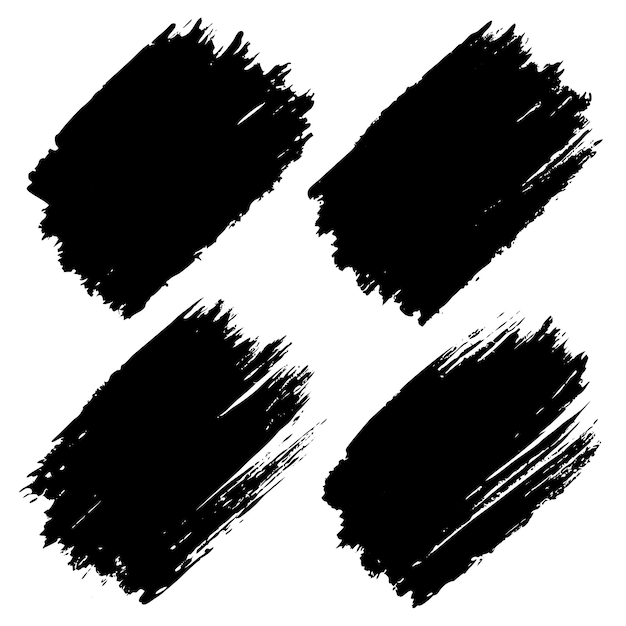 Conjunto de pincel grunge vectorial, salpicaduras de tinta y elementos de decoración grungy