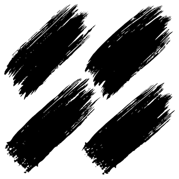 Conjunto de pincel grunge vectorial, salpicaduras de tinta y elementos de decoración grungy