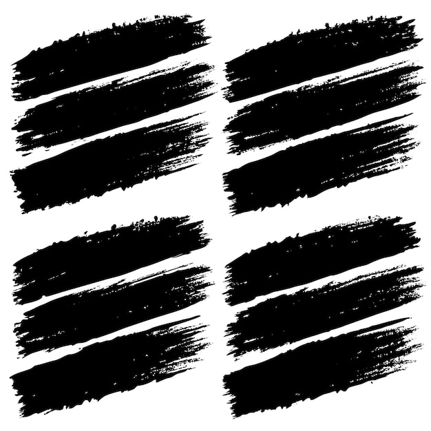 Conjunto de pincel grunge vectorial, salpicaduras de tinta y elementos de decoración grungy