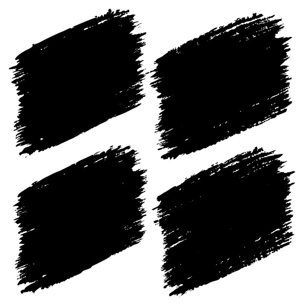 Conjunto de pincel grunge vectorial, salpicaduras de tinta y elementos de decoración grungy