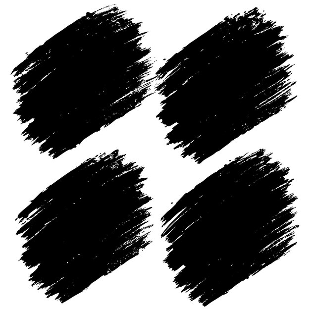 Conjunto de pincel grunge vectorial, salpicaduras de tinta y elementos de decoración grungy
