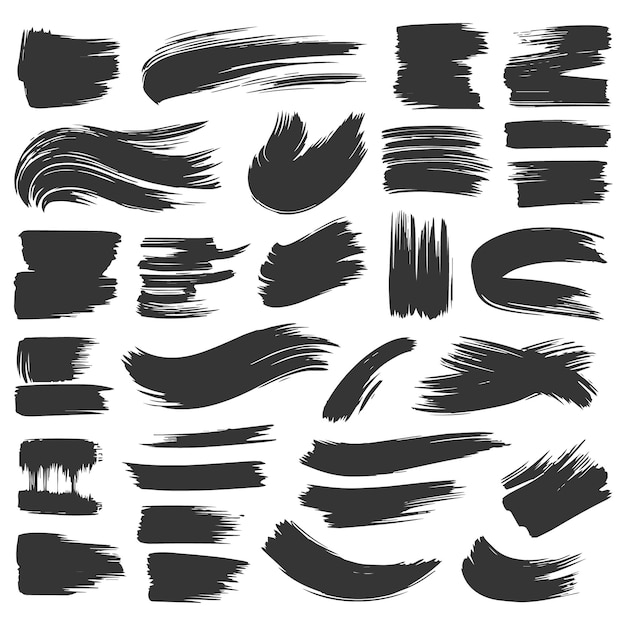 Conjunto de pinceladas abstractas de grunge