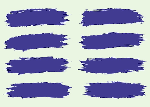 Conjunto de pinceladas azules dibujadas a mano para elementos de diseño