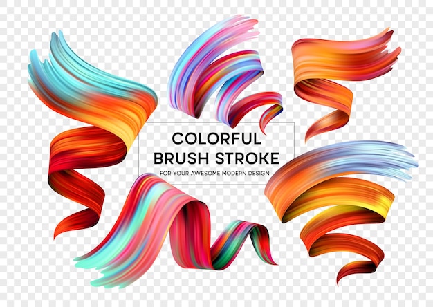 Conjunto de pinceladas coloridas Elemento de diseño moderno Ilustración vectorial