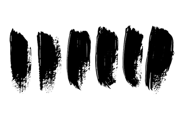Conjunto de pinceladas negras Grunge para diseño gráfico y texturas