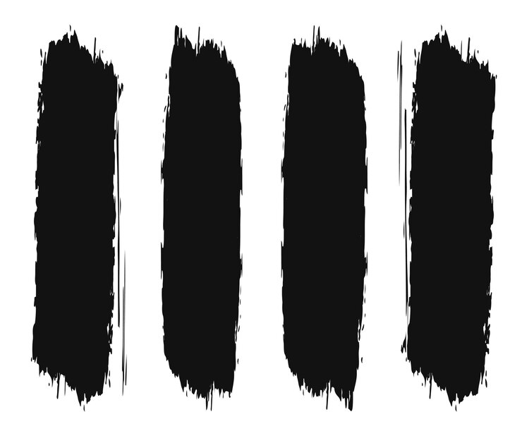 Vector conjunto de pinceladas negras
