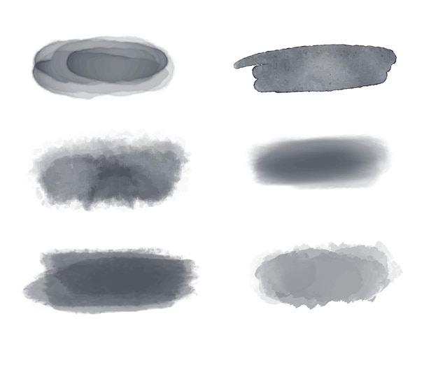 Conjunto de pinceladas de tinta de pintura negra grunge colección de pinceles aislados en fondo blanco Vector