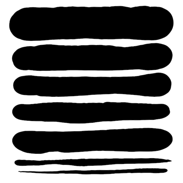 Conjunto de pinceladas vectoriales de varias formas Colección de diferentes elementos gráficos dibujados a mano