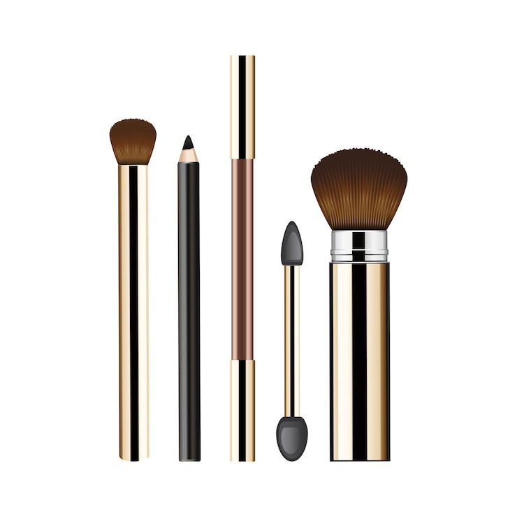 Vector conjunto de pinceles de maquillaje vectorial