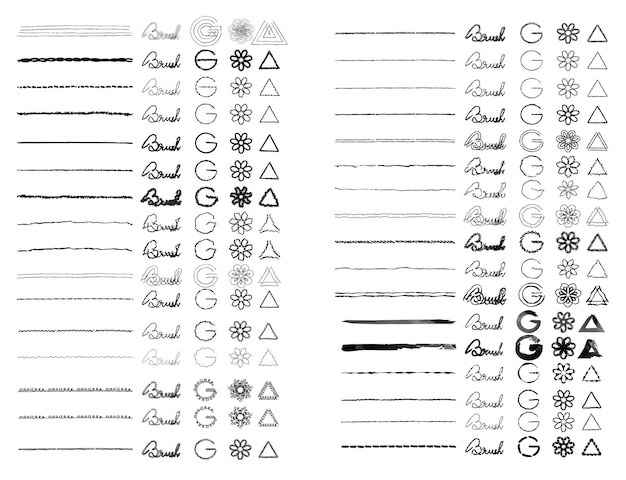 Conjunto de pinceles de patrones vectoriales diferentes