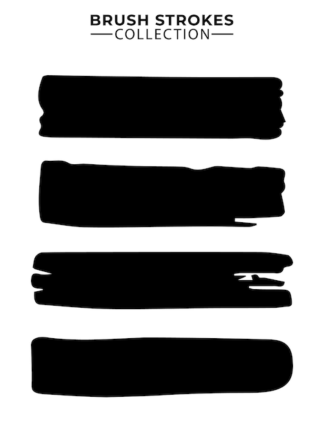 Conjunto de pinceles de pintura de color negro vectorial