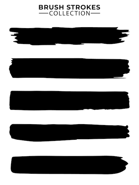 Conjunto de pinceles de pintura de color negro vectorial