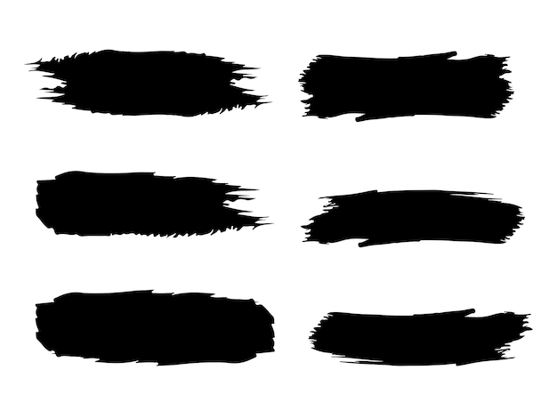 Conjunto de pinceles de pintura negra vector
