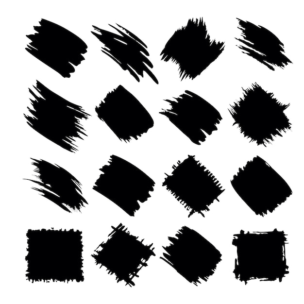 Conjunto de pinceles de pintura, pinceles grunge, pincelos de tinta y pinceles con efectos de vector libre