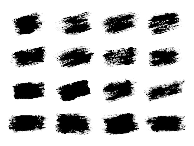 Conjunto de pinceles de pintura vectorial con fondo pintado a mano, tinta, garabateo y clipart