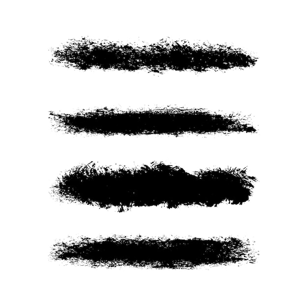 Conjunto de pinceles de tinta grunge y pinceladas sucias